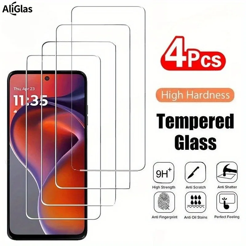 4 قطعة الزجاج المقسى لموتورولا موتو G14 G15 G24 4G G34 G35 G45 G54 G55 G64 G75 G84 G85 5G واقي للشاشة فيلم الزجاج #1