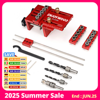 3 in 1 Adjustable Woodworking Doweling Jig Kit Pocket Hole Jig Drilling Guide Locator For Furniture Connecting Hole Puncher Tool