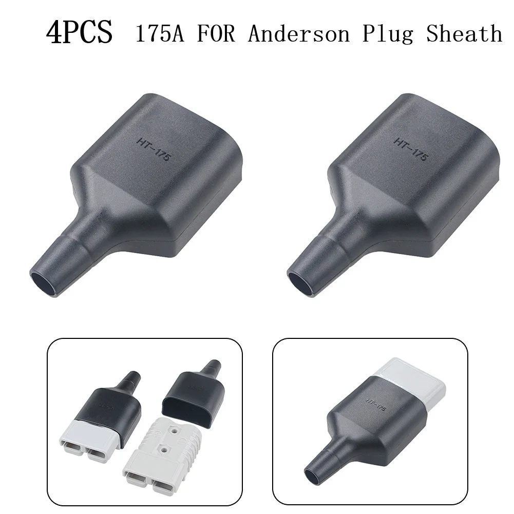 Waterproof 175A 600V For Anderson Plug Sheath Without Plug Dustproof Cable Boot Cover Black 2pcs/4pcs Sheath 6-12AWG