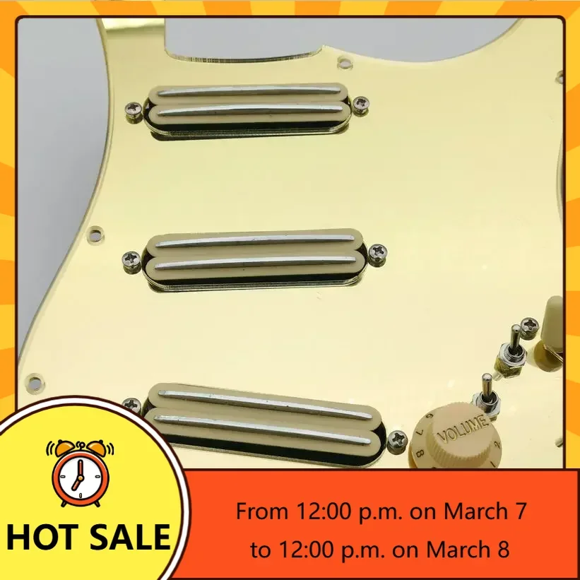 

Q-X- Music Store-Golden mirror Guitar fully loaded pickguard Humbucker Pickups Multifunctional push-pull single cut switch