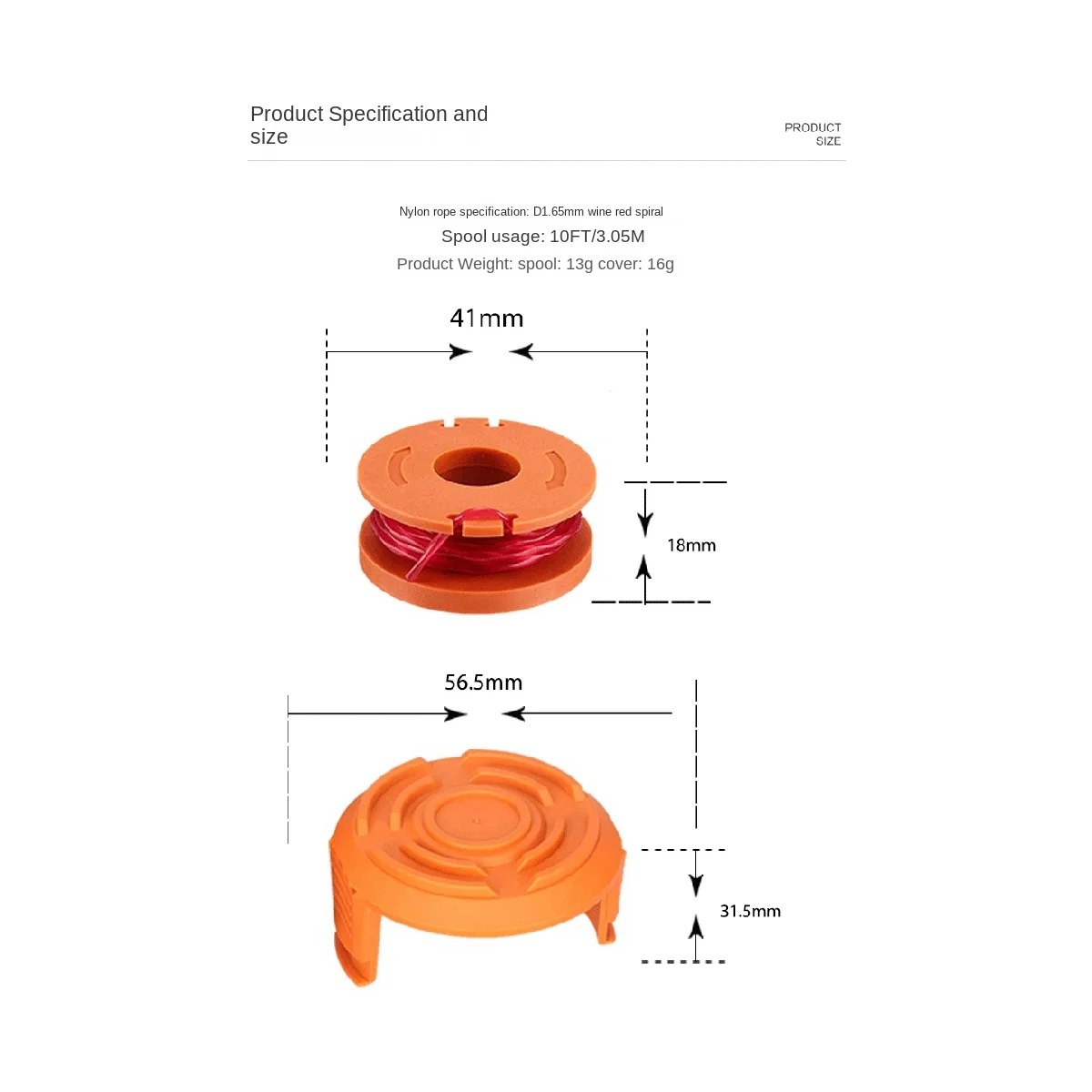 ローイングヘッドカバー,草刈り機リール,w0010およびw6531,6個
