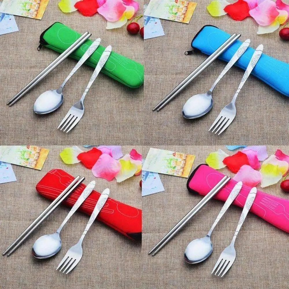 New Travel Packaging Tableware Bag Picnic Fork Spoon Without Dinnerware Cutlery Bags Portable Tableware Case Camping