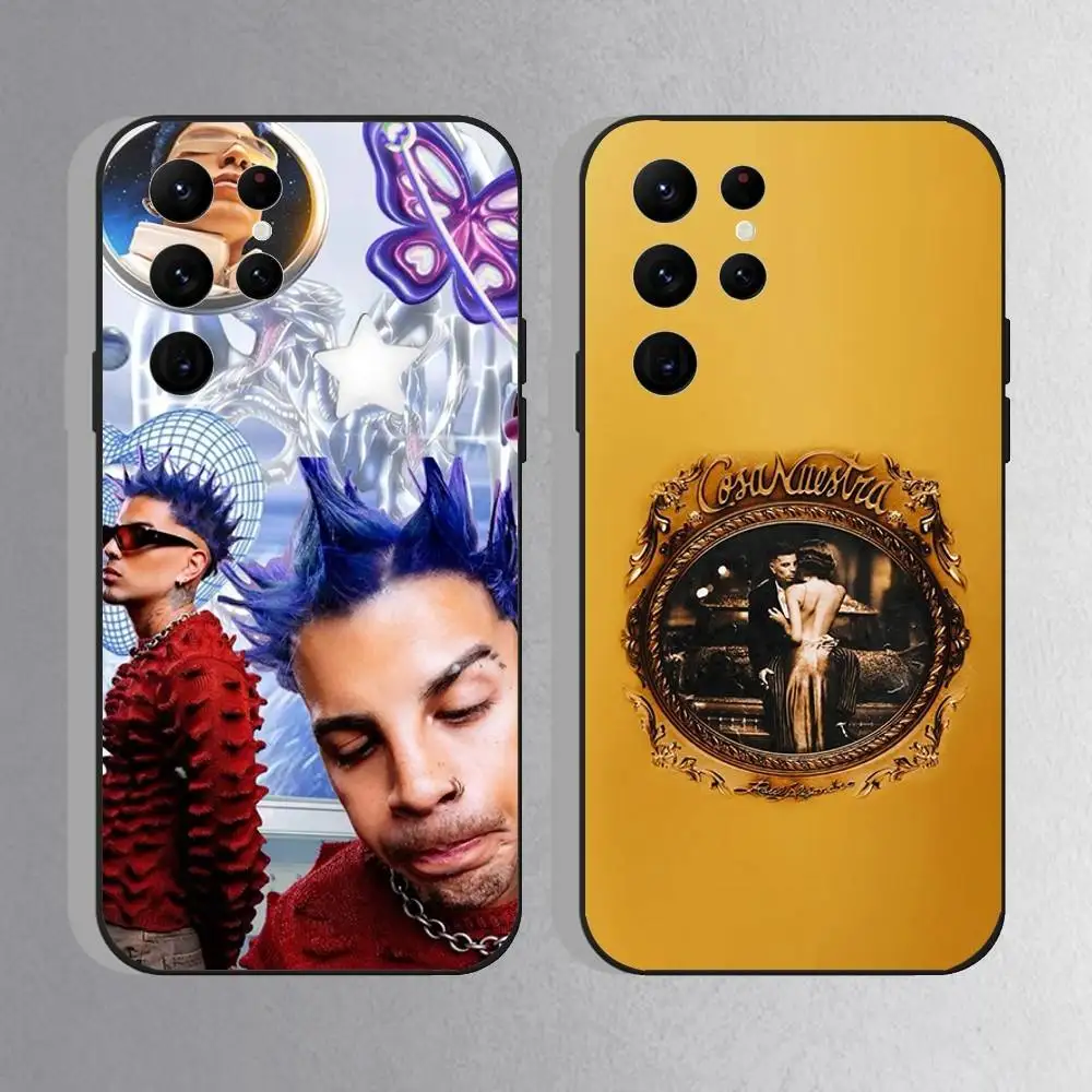 

R-Rauw A-Alejandro Cosa Nuestra Phone Case For Samsung S25,S24 Ultra,S20,S30 plus,S22 Plus,S23,Ultra 5G Silicone Black Shell