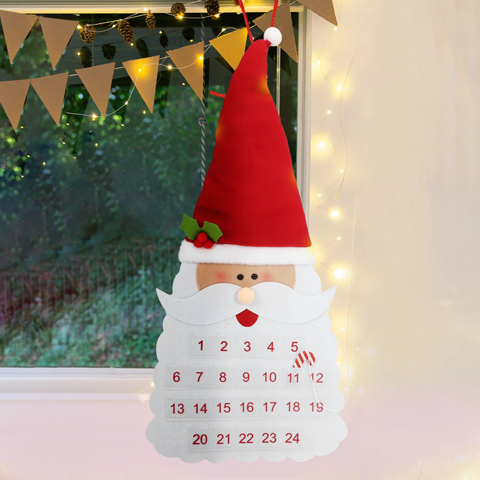 

Christmas Countdown Calendar Felt Santa Advent Calendar For Kids Holiday Wall Hanging Decoration Pockets Xmas Party Favors