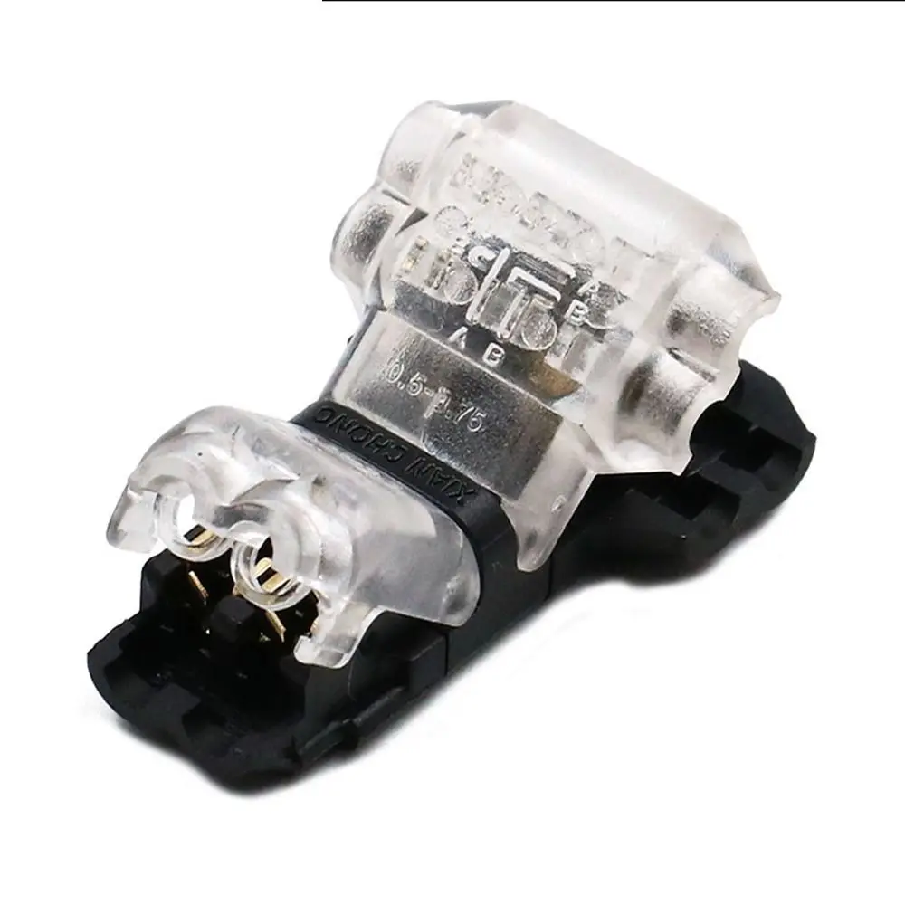 Pin 2 Way Universal T Shape Pluggable With Lever Wire Wiring Connector Cable Clamp Conductor Terminal Block Stripping Connector