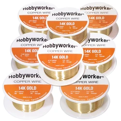 XUQIAN 14K Gold Copper Wire 0.25-1.3mm High-quality No Fading Anti oxidation Jewelry Wire Beading Craft Wire for Jewelry Making