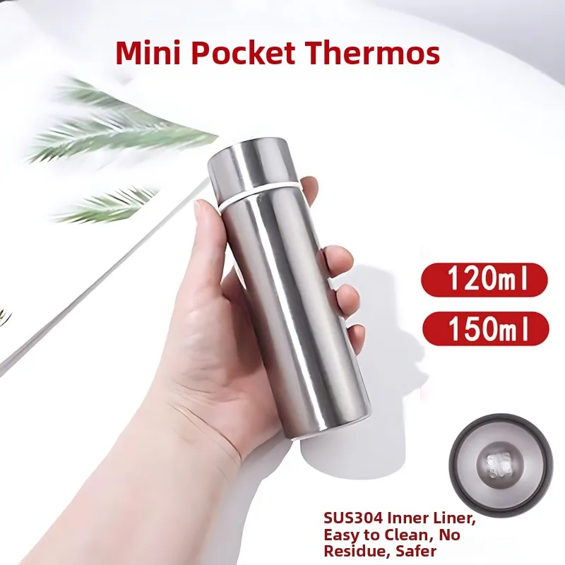 

Fashionable Portable Stainless Steel Insulated Pocket Cup 150ML Matte Finish Water Bottle for Men And Women Students Travel