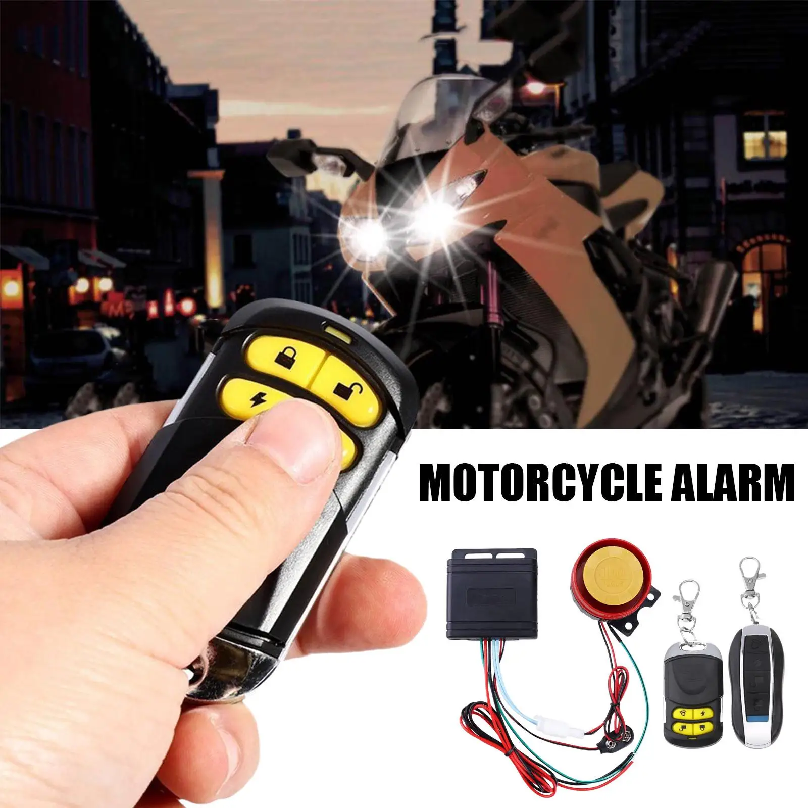 

12V Car High Power Siren Motorcycle Alarm System Remote Control Alarm Bike High Waterproof Power Anti-theft Alarm For Motorcycle