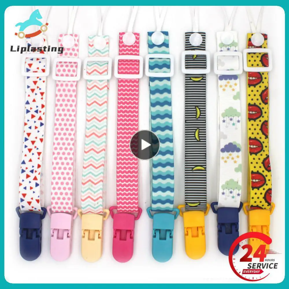 Modellen Baby Fopspeen Clip Fopspeen Anti-Verloren Ketting Dummy Clip Tepel Houder Baby Cartoon Print Kind Fopspeen Clips Lanyard