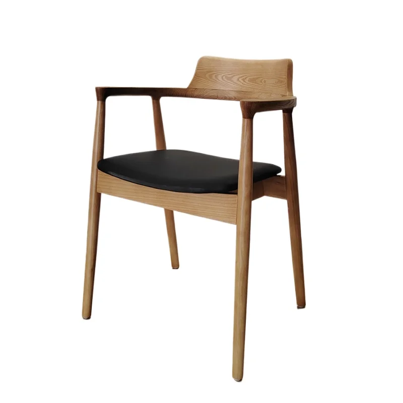 

Ash wood Hiroshima chair Recreational armrest Desk chair Medieval wabi-sabi restaurant