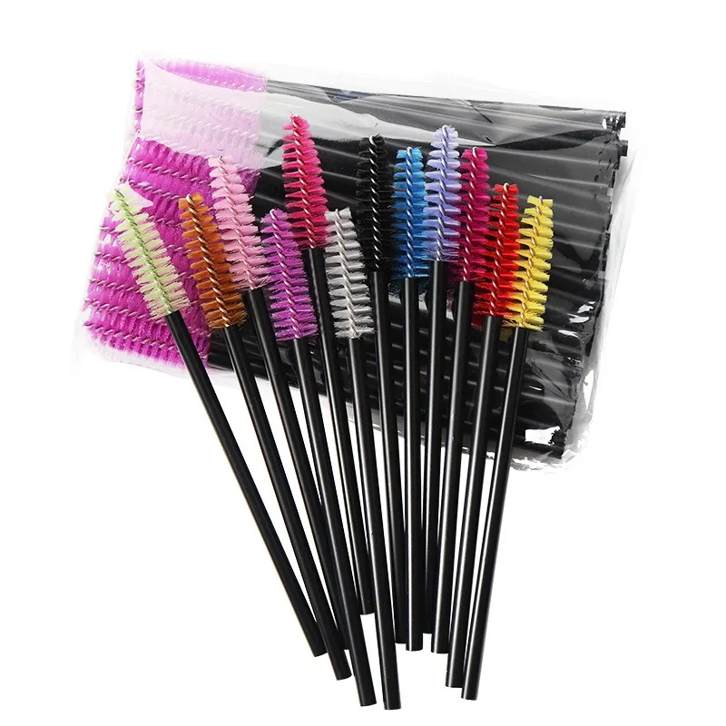 50 PZ Bacchette per mascara Pennelli per trucco Pennello per ciglia nere Riutilizzabile Estensione ciglia finte Forniture Strumento per trucco ciglia finte