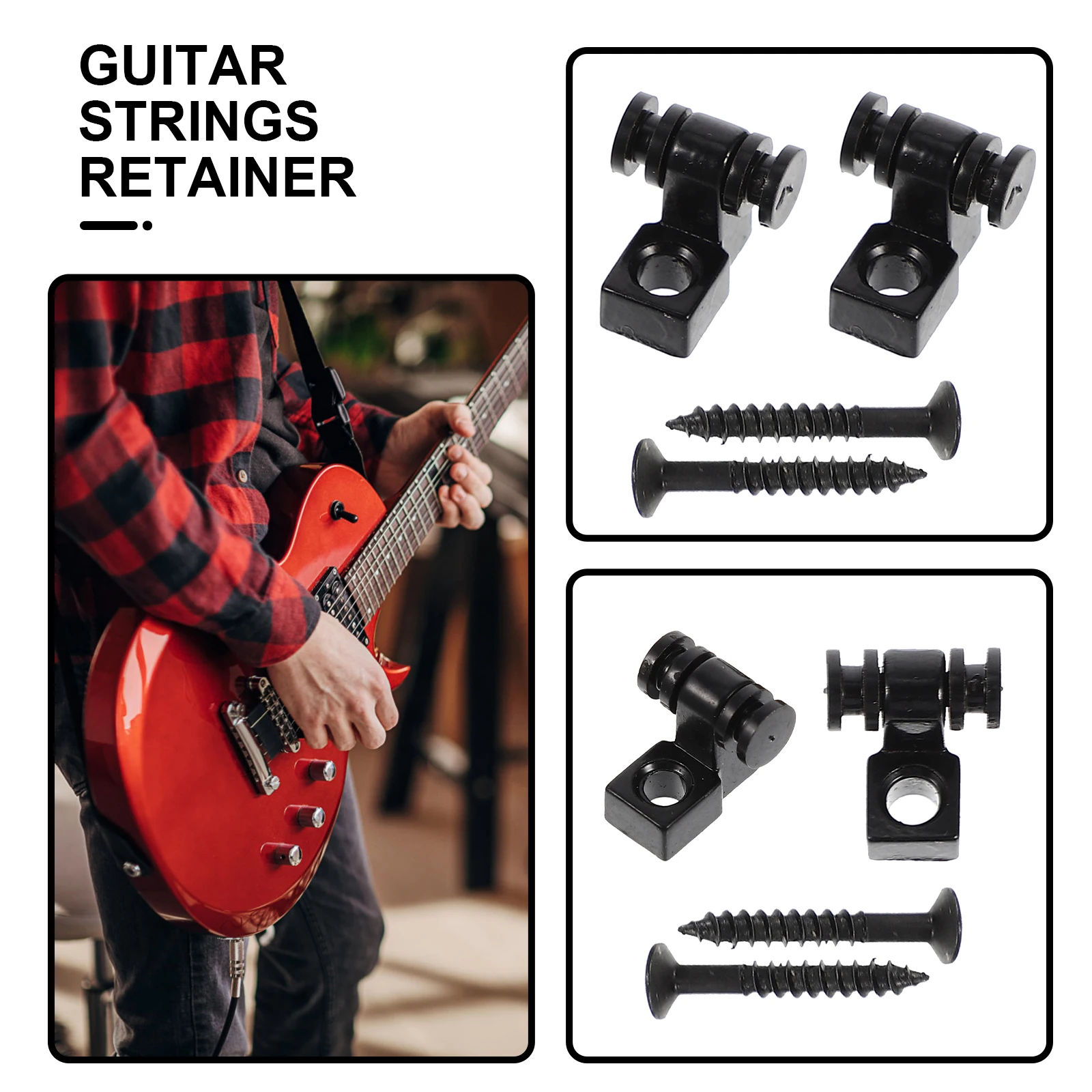 

2 Sets Headphone Buckle Electric Guitar Parts Special Roller Alloy Tree Guide Accessories