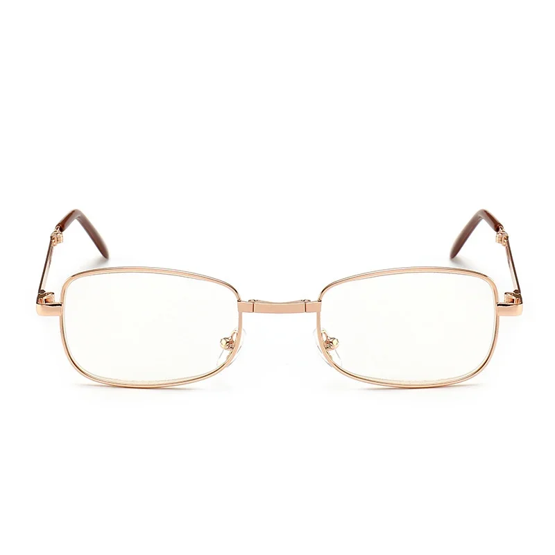 Lunettes de lecture bifocales pliantes avec boîte en cuir pour hommes et femmes, verres pliables en métal, lunettes myopes, dioptrie, 2024