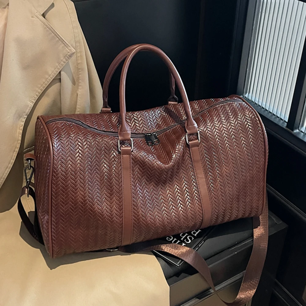 

Вместительная ретро-сумка для путешествий, прочная унисекс-сумка для отпуска, мягкая сумка-бостон из искусственной кожи, универсальный подарок для мужчин и женщин