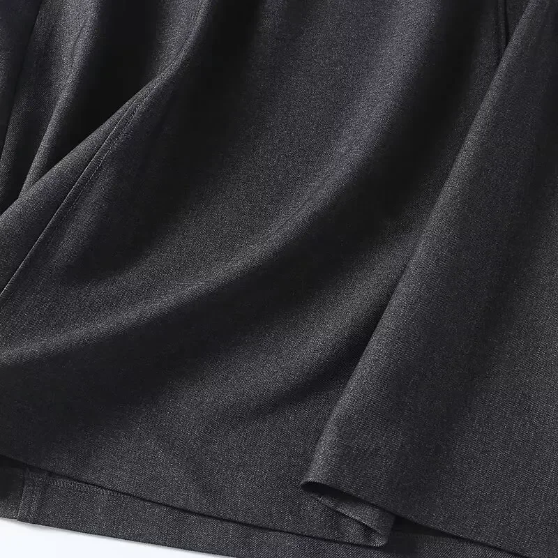 Dames Lente 2024 Nieuwe Mode Temperament Joker Textuur Gemengd Middellange Rok Retro Hoge Taille Rits Rok Mujer