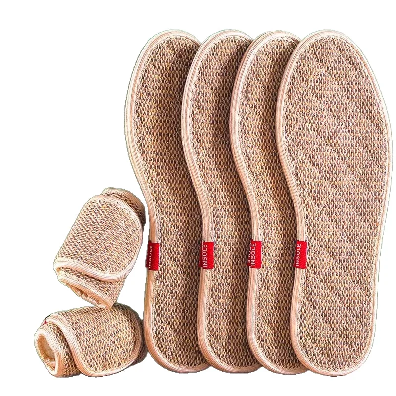 نعال داخلية مضادة للرائحة من القطن والكتان من Mugwort، ونعال ناعمة، وامتصاص قوي للعرق، وتهوية وإزالة الروائح الكريهة