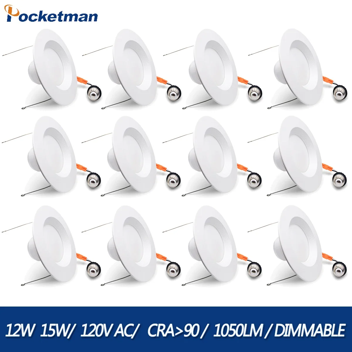 recesso led teto downlight lampada branca quente fria ac spot escurecimento de cores 120v 12w 15w 12 pcs 01