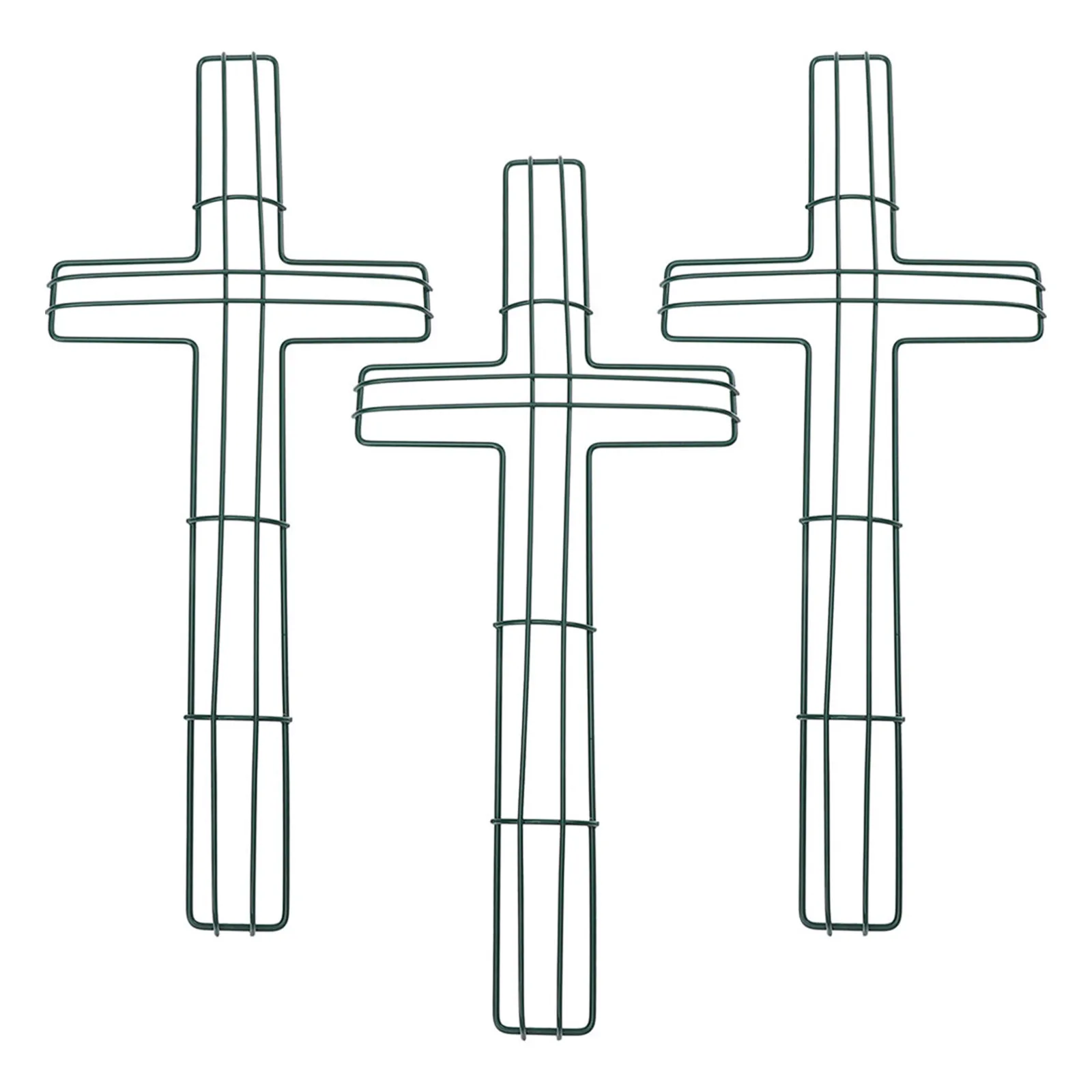 

3Pcs Metal Cross Wreath Form Heavy Duty Iron Frame for Handmade Crafts Festive Decorations Wall Mountable Holiday Wreath Support