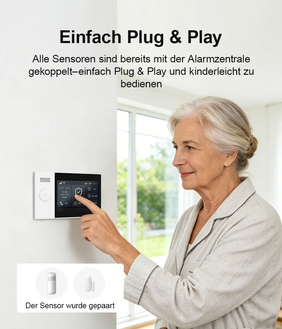 PGST Alarmanlage Einbruchschutz WiFi 2G GSM Works with Tuya Smart Life kabelloses Sicherheits Set für Zuhause Gewerbe Tür Fenster Sensoren Fernüberwachung per Smartphone – Detail 4