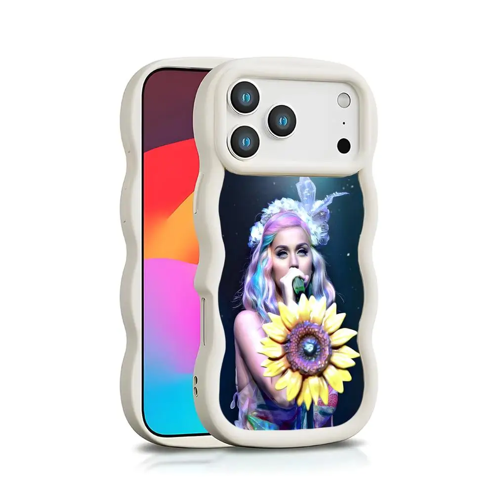 

Katy Perry Mobile Cell Phone Case for iPhone 17 16 15 14 13 12 11 Air Pro Max Plus Wavy Edge TPU Colorful Cover Cover Pretty