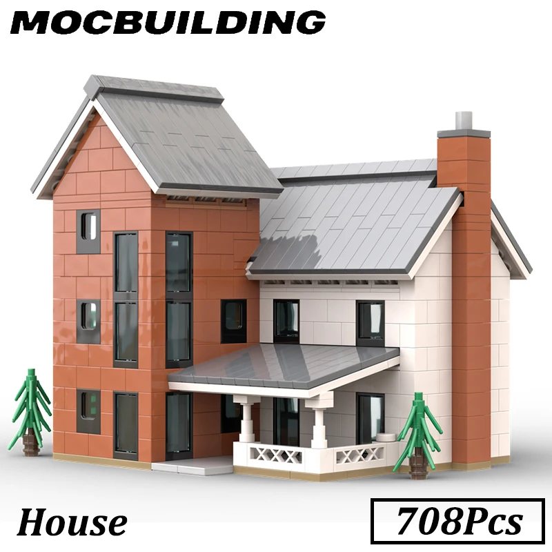 708Pcs City House Modular Home MOC Building Block Model DIY Education Brick Children\'s Toy Gift