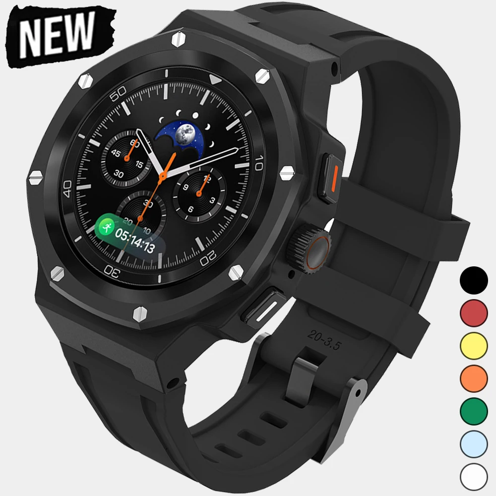 

Luxury Modification Kit For Samsung Watch 8 40mm 44mm Metal Case Rubber Band For Watch 8 Classic 46mm Refit Kit Accessories