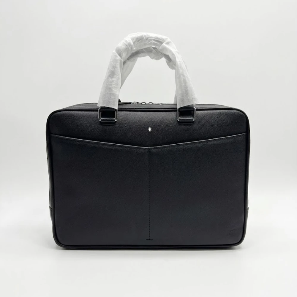 Luxury Men's Briefcase Top-Handle Bags Genuine Leather Laptop Bag Large Capacity for Business Meeting Office Travel Trips