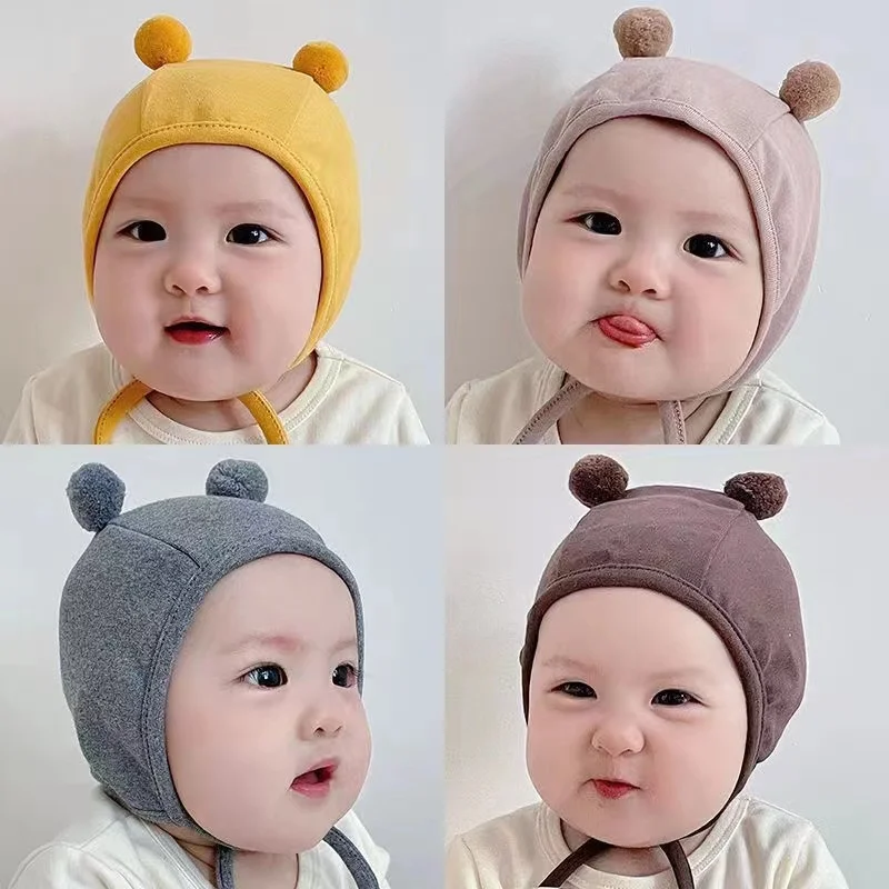 Soft Newborn Hat Baby Beanie Cotton Infant Bonnet Baby Cap for Girls Boys Kids Hats Newborn Photography Props Accessories 0-12M