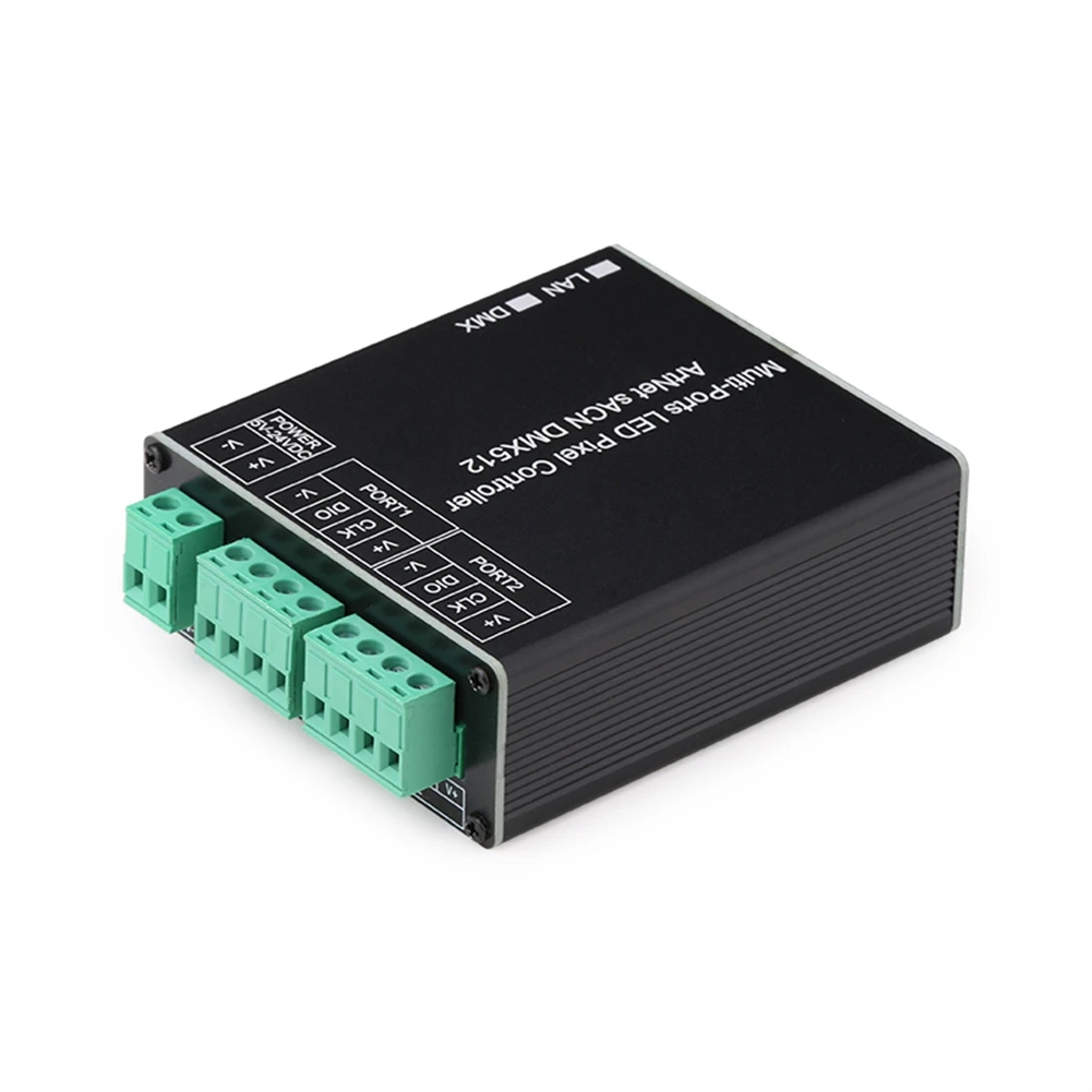 DT39 Small 2CH Artnet to SPI Controller for Madrix 12 Universe 4080 for Pixel LED Controller with 2CH Output