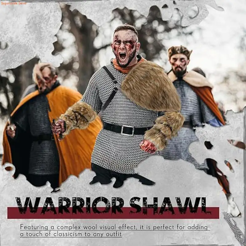 Q5we peles artificiais manga braço para homens roupas halloween mangas ombro destacáveis ​​performances teatro