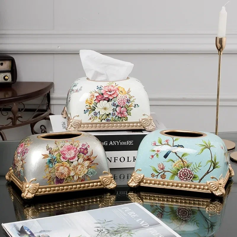 

New Ceramics Tissue Box Fashion Elegant Household living Room Desktop Towel Napkin Tissue Holder