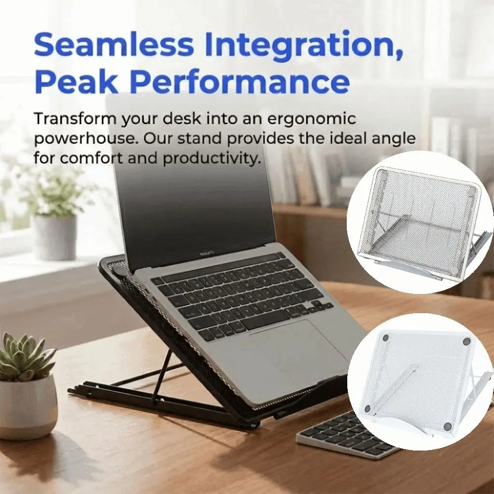 

6 Adjustable Height Metal Laptop Stand Portable Breathable Foldable Portable Stand Multi-Angle High Quality Reading Rack