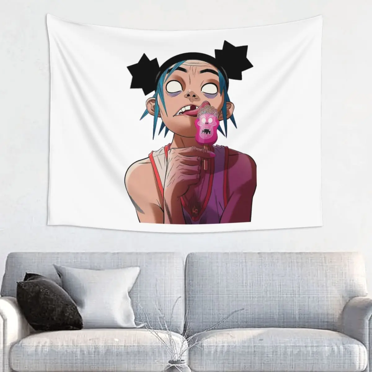 Gorillaz Ice Cream Tapestry Colorful Polyester Wall Hanging Rock Decoration for Bedroom Curtain Retro Wall Tapestry