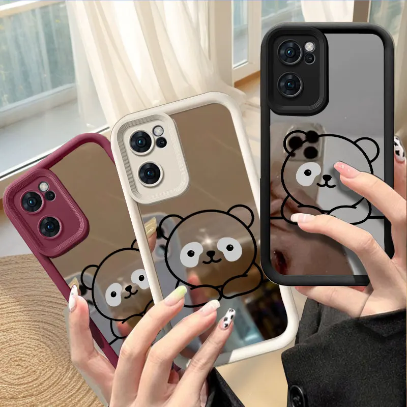 

Mirror Phone Case For Motorola Moto E13 E14 G05 G14 G15 G24 G34 G32 G35 G53 G54 G55 G56 G75 G84 G85 G86 40 50 60 70 Cute Panda