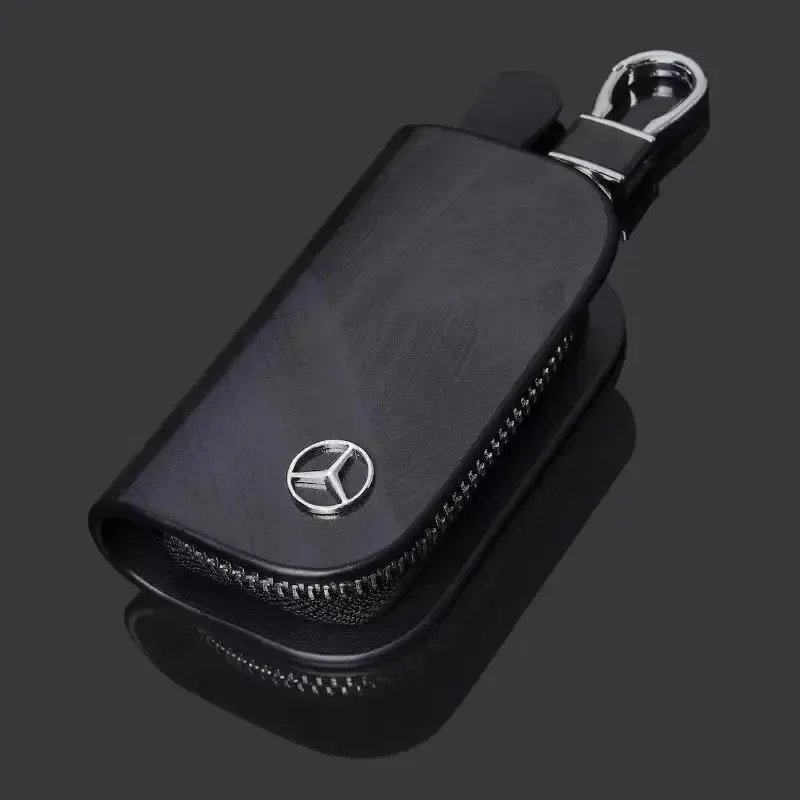 Leather Car Key Case Wood Grain Car Key Cover Key Wallet For Mercedes Benz AMG GLE GLS CLS GLC CLA GLA GLK ML C197 R231 W167