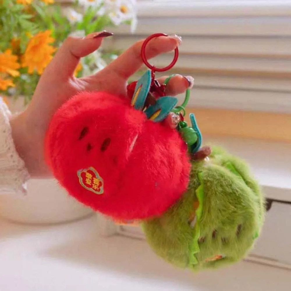 

Soft Peelable Fruit Key Chain Mangosteen Durian Creative Tangerine Key Ring Polyester PP Cotton Pendant Car Key Ornaments