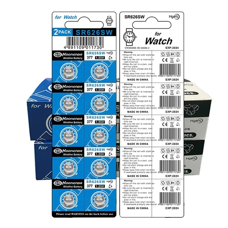 10-100 Uds AG4 1,55 v batería alcalina LR66 LR626 L626F SR626SW 377 pilas de botón para reloj pequeños dispositivos electrónicos