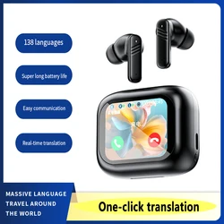 Binaural noise reduction full color touch screen high quality wirele Bluetooth translation earphones voice translation headphone