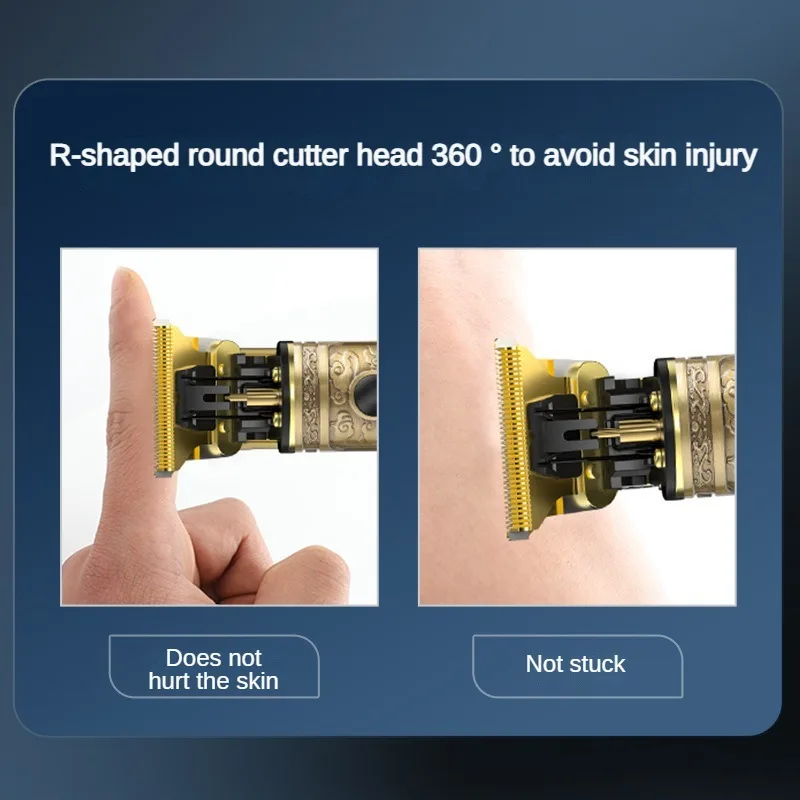 Tagliacapelli elettrico tagliacapelli Vintage rasoio teschio rasatura barbiere tagliatrice doppia lama lavabile in titanio 0.1mm 15 volte