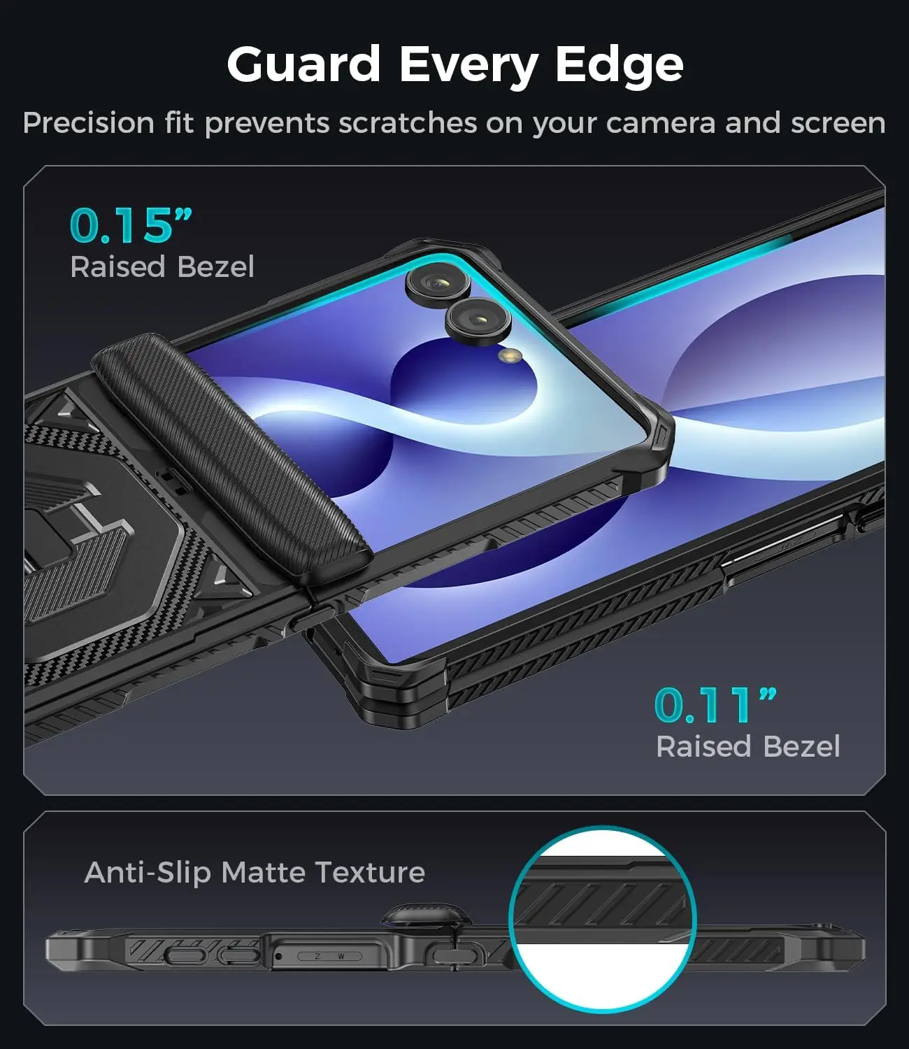 Etui na Samsung Galaxy Z Flip 8 Z Flip 7 z magnetyczną podstawką, ochroną zawiasu, ochroną klasy wojskowej, wytrzymałe, odporne na wstrząsy etui na telefon. — zdjęcie produktu 2