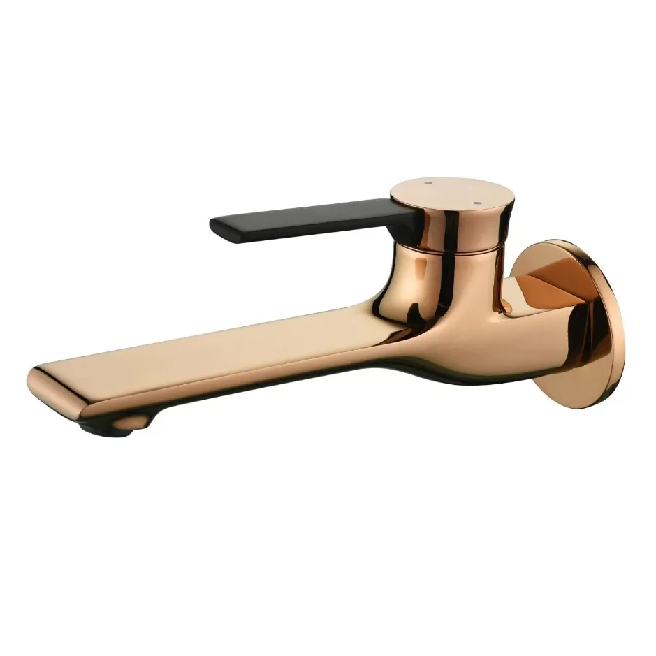 

Wall Mounted Basin Faucet Modern All Copper Mixer Bathroom Sink Faucet Cold Hot Water Faucets Concealed Wash Vessel Tap