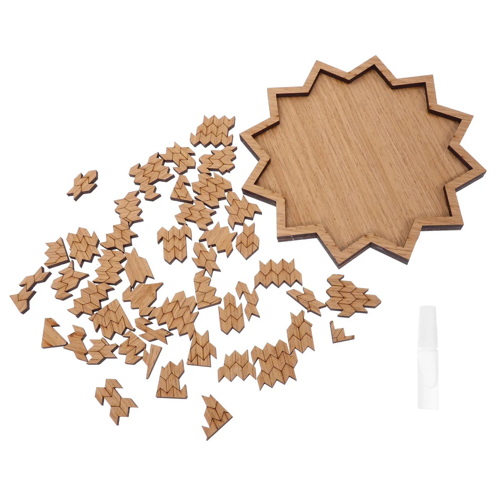 

1Set Wooden Jigsaw Puzzle Creative Irregular Shape for Adults Children Stress Reliever Educational Game