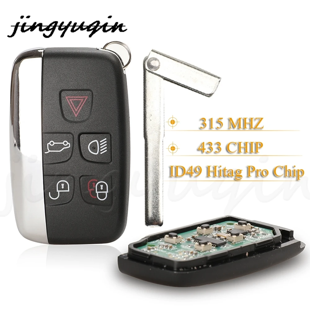 

jingyuqin Smart Remote Car Key Fob 315/433Mhz ID49 For Land Rover Discovery 4 / Freelander Range Rover Sport / Evoque NOLOGO