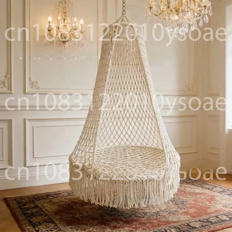 Handmade rope large hanging basket chair indoor swing bedroom household balcony outdoor courtyard