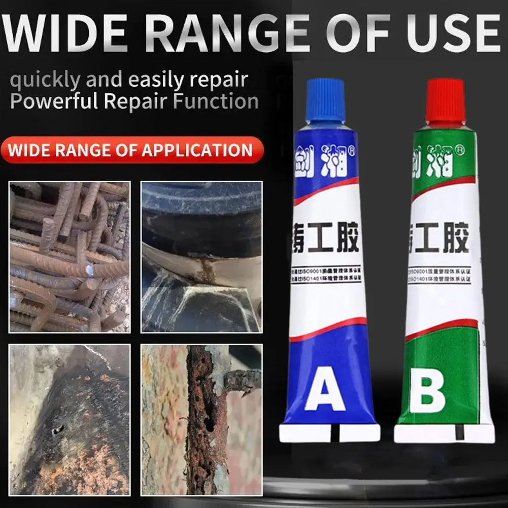 AB Super Metal Repair Glue Casting Iron Caulk High Strength Repairing Adhesive Heat Resistance Cold Weld Industrial Sealer Agent