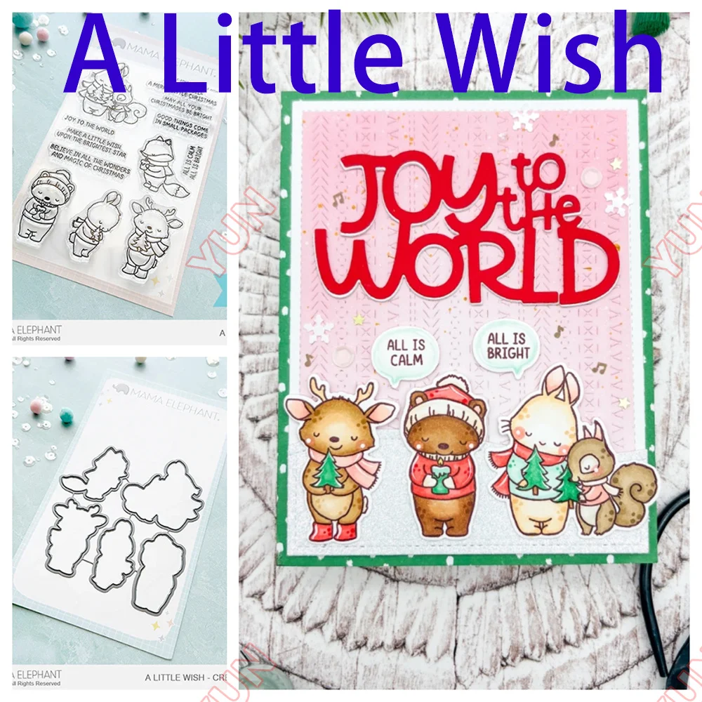 

Merry Christmas Sentiments Stamps A Little Wish Metal Cutting Dies Words Stamps DIY Scrapbooking Card Gift Handmade 2025 New Die