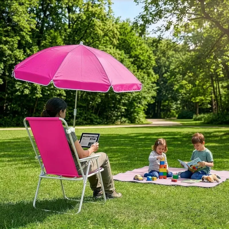 for High Back Folding Iron Beach Chair Modern Lightweight Portable Outdoor Furniture for Camping Lawn Yard Garden Park
