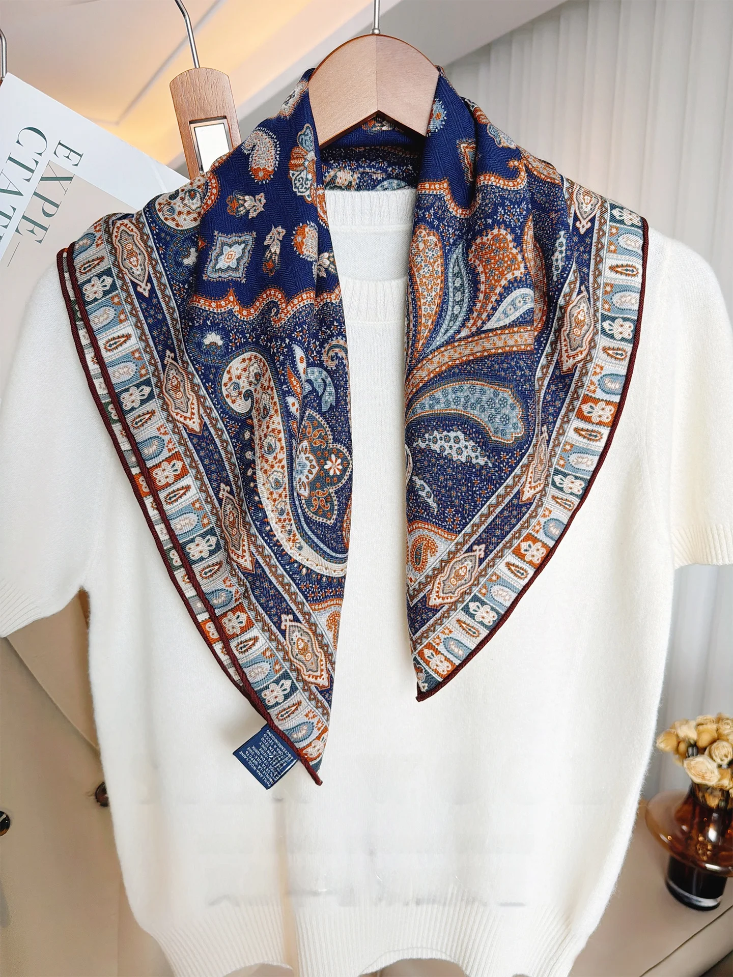 peach-kernel-red-blue-silk-wool-scarf-women's-new-2026-lightweight-necktie-small-square-soft-comfortable-spring-autumn-winter