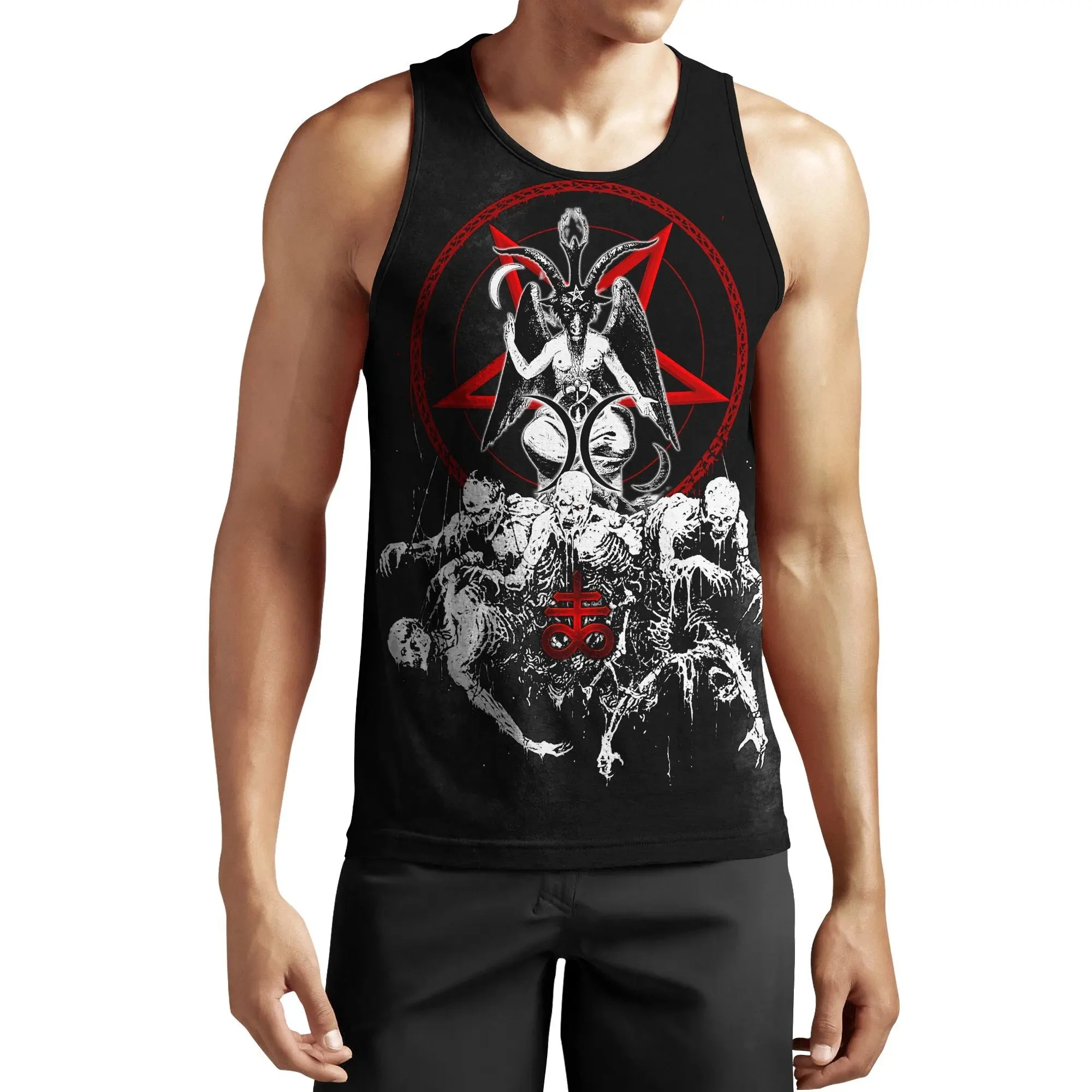 Summer Hot Reaper Devil Satan Tank Tops 3D Animal Print Men/Women Casual Loose Sleeveless Top Oversized Unisex Vest Man Clothing