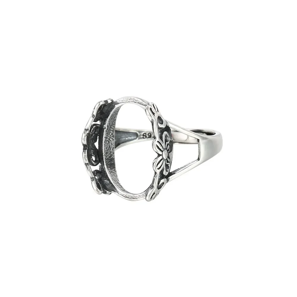 

925 Sterling Silver Adjustable Ring Blank for 7x9mm/8x10mm/10x14mm/13x18mm/9x9mm/12x12mm Oval or Round Cabochons